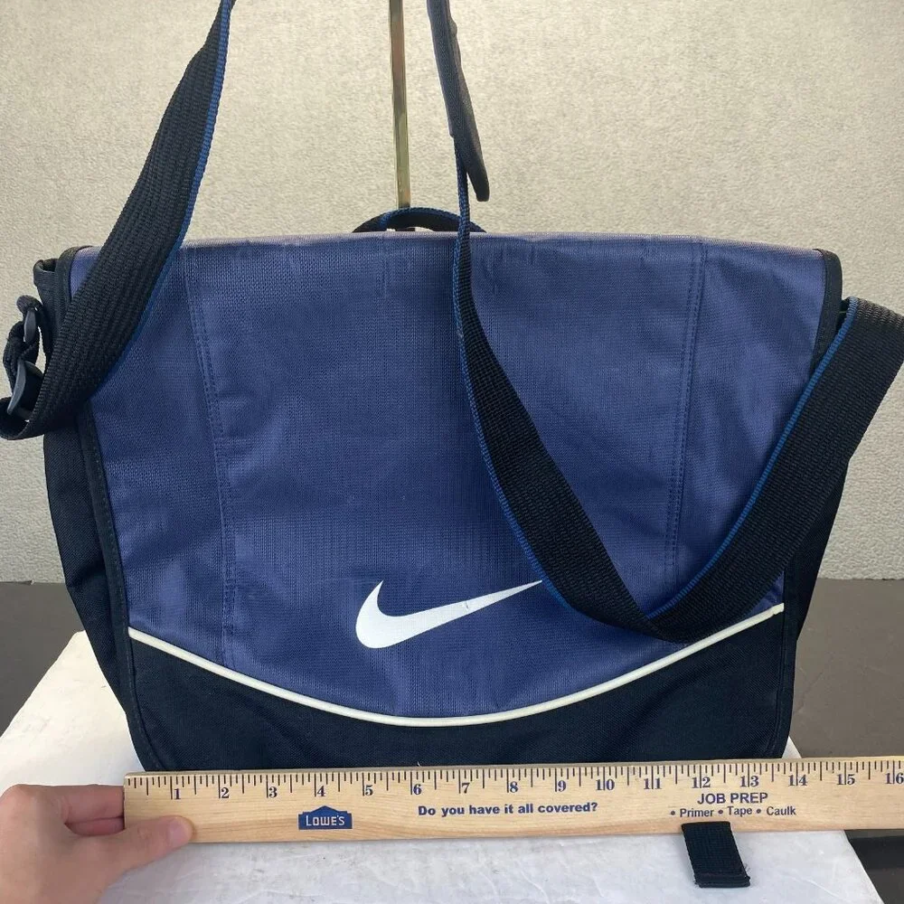 Vintage NIKE Shoulder Laptop Messenger Bag Blue/Black